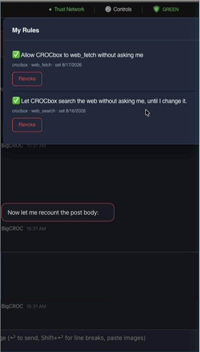 Active rules with Revoke